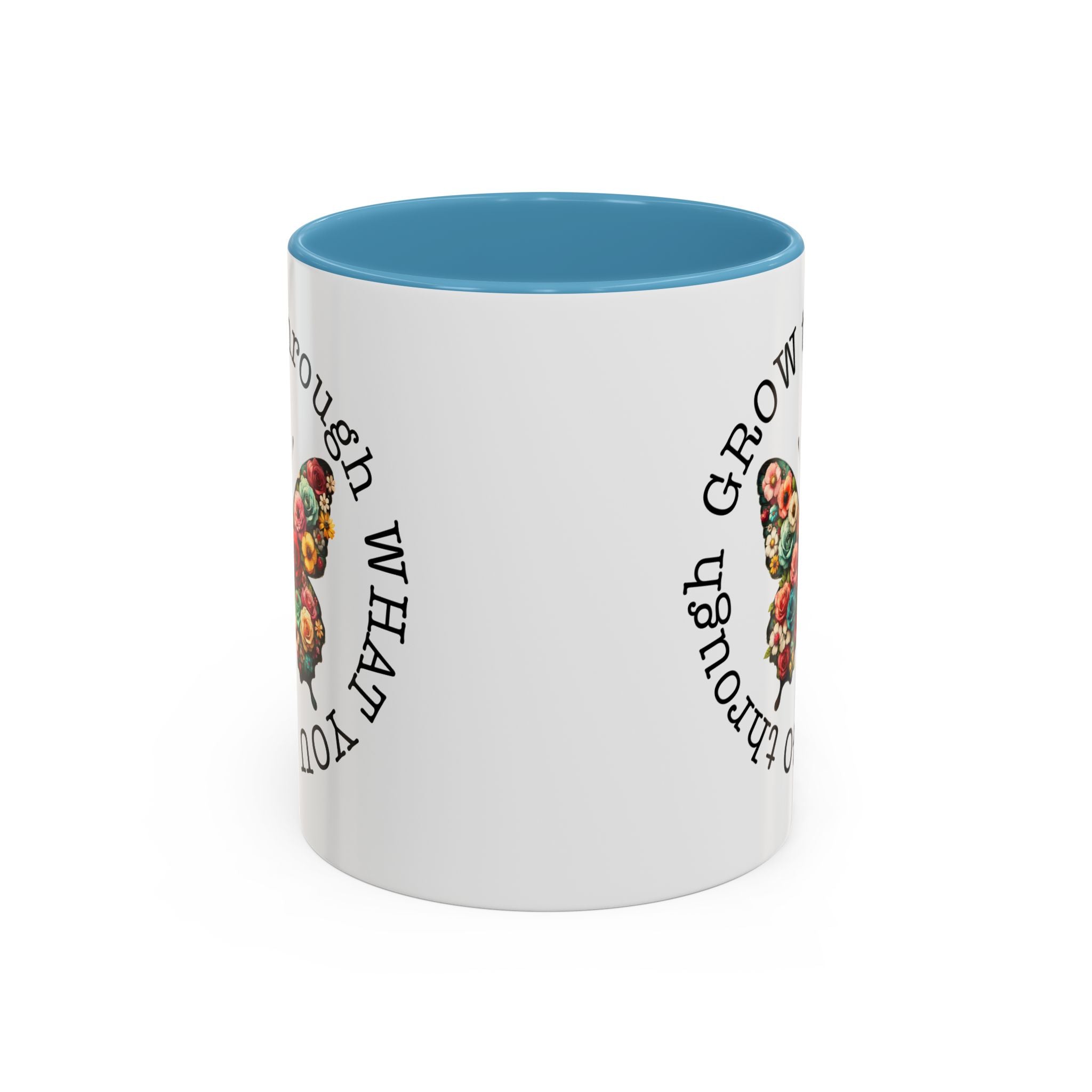 Inspirational Butterfly Coffee Mug  Grow Through What You Go Through positive vibe