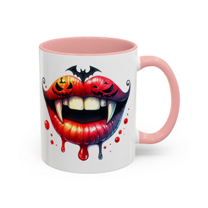 Halloween Vampire Coffee Mug, Spooky Drinkware, Goth Kitchen Decor, Pumpkin Mug, Horror Lover Gift