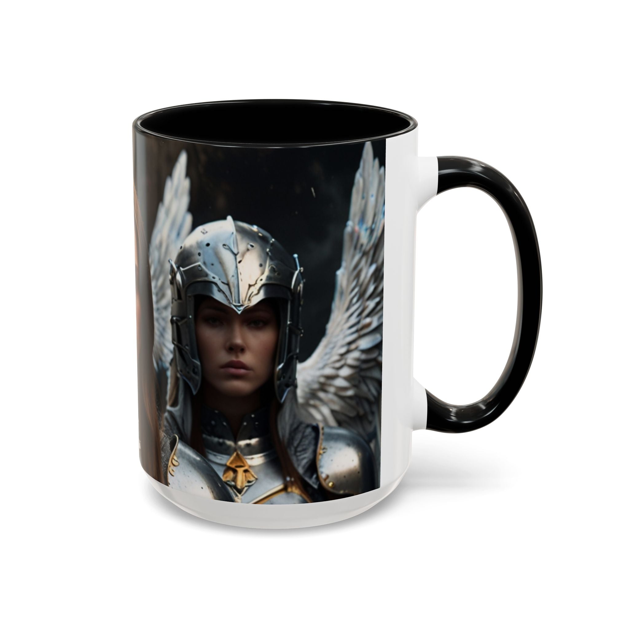 Warrior Angel Accent Coffee Mug - 11 or 15oz Ceramic Mug for Fantasy Lovers