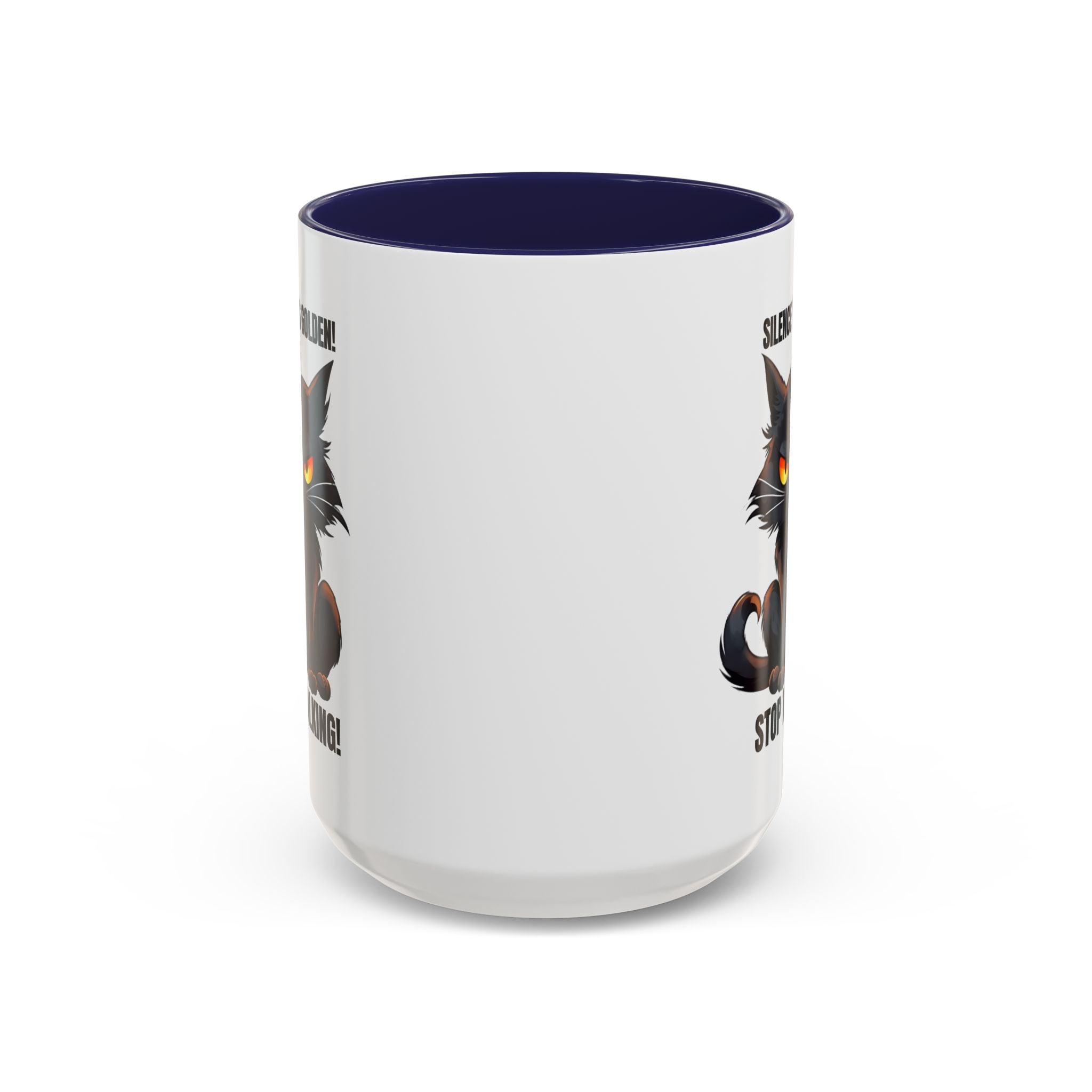 Funny Cat Mug | Silence Is Golden Coffee Cup | Gift for Cat Lovers | Humorous Kitchenware | Ceramic Teacup | Unique Animal Gifts