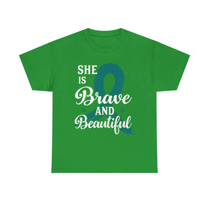 Empowering Brave & Beautiful Tee, Inspirational T-Shirt, Unisex Awareness Shirt, Gift for Support, Cancer Awareness Tee, Confidence T-Shirt