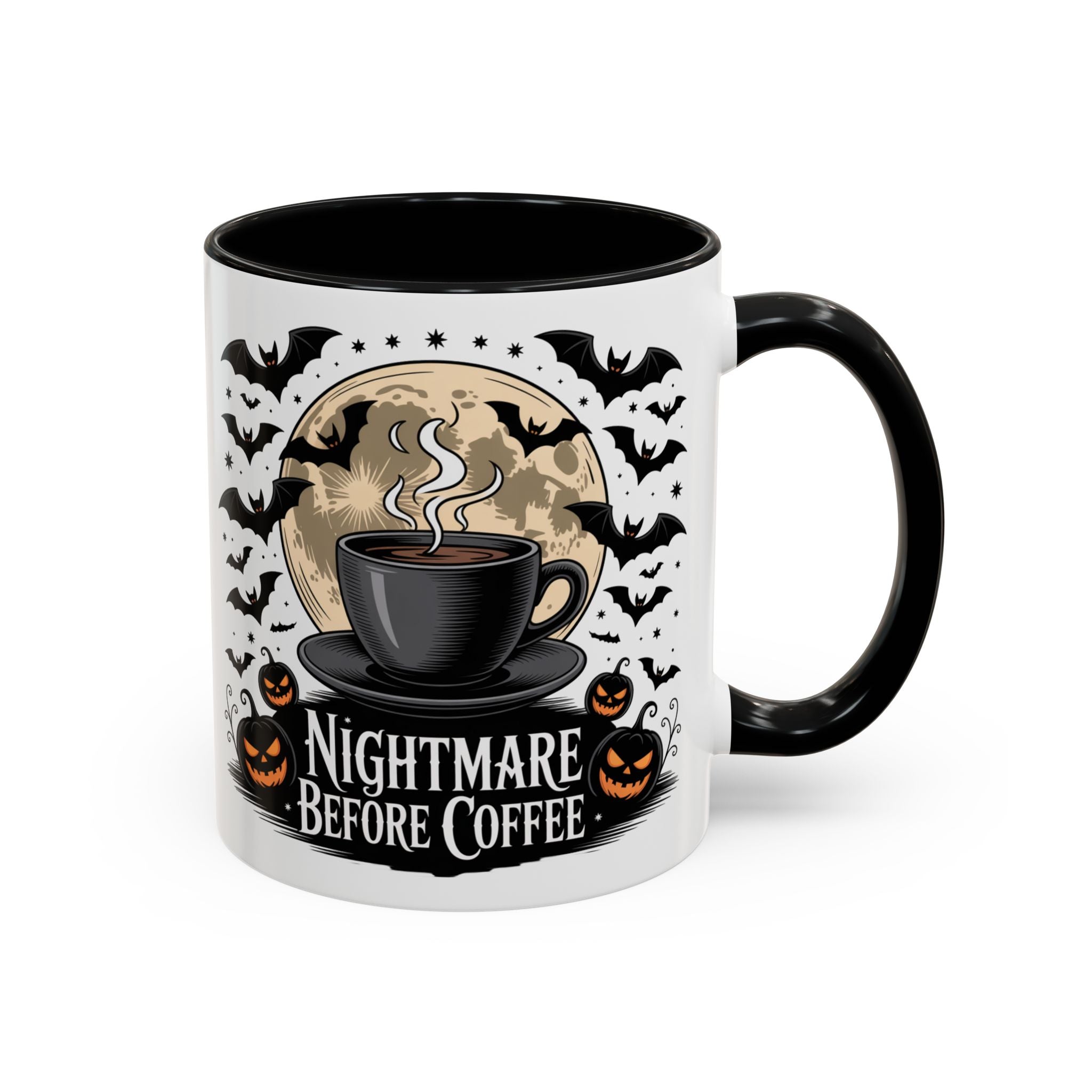 Halloween-Themed Coffee Mug: Nightmare Before Coffee funny art