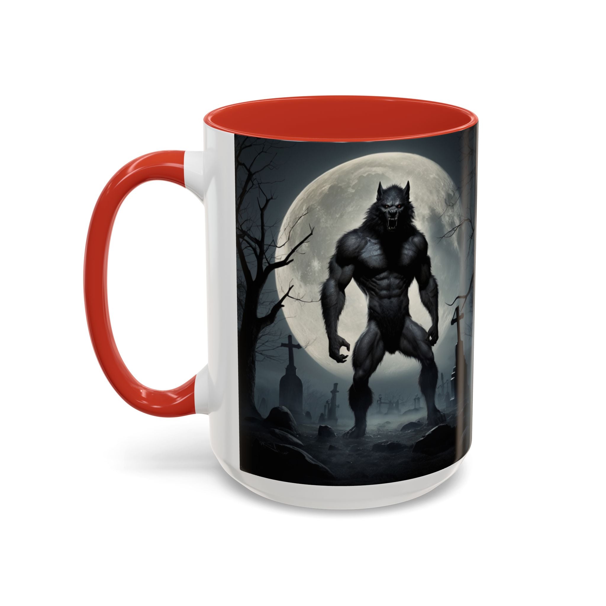 Werewolf Moon Coffee Mug — Gothic Graveyard Accent Mug (11/15oz) fantasy