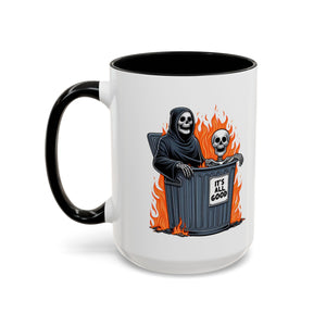 Funny Grim Reaper Coffee Mug - Perfect for Halloween, Gift for Friends, Quirky Kitchen Decor, Novelty Drinkware