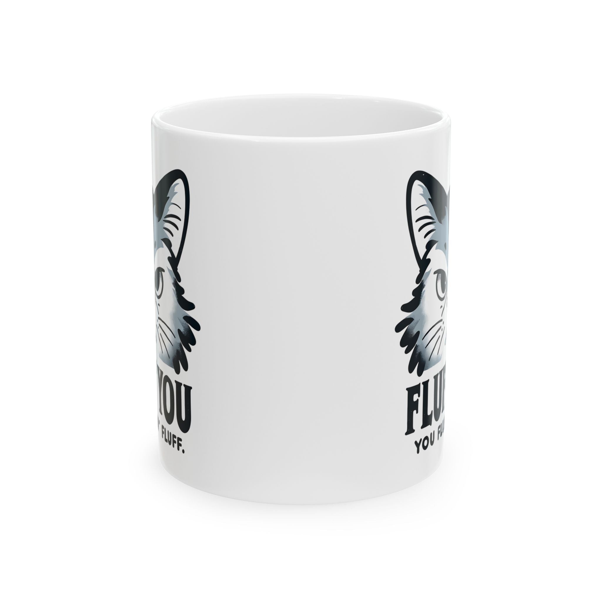 Fluffy Cat Mug, Funny Cat Lover Gift, Ceramic Coffee Cup for Pet Owners, Cute Cat Art, Unique Gift for Birthday