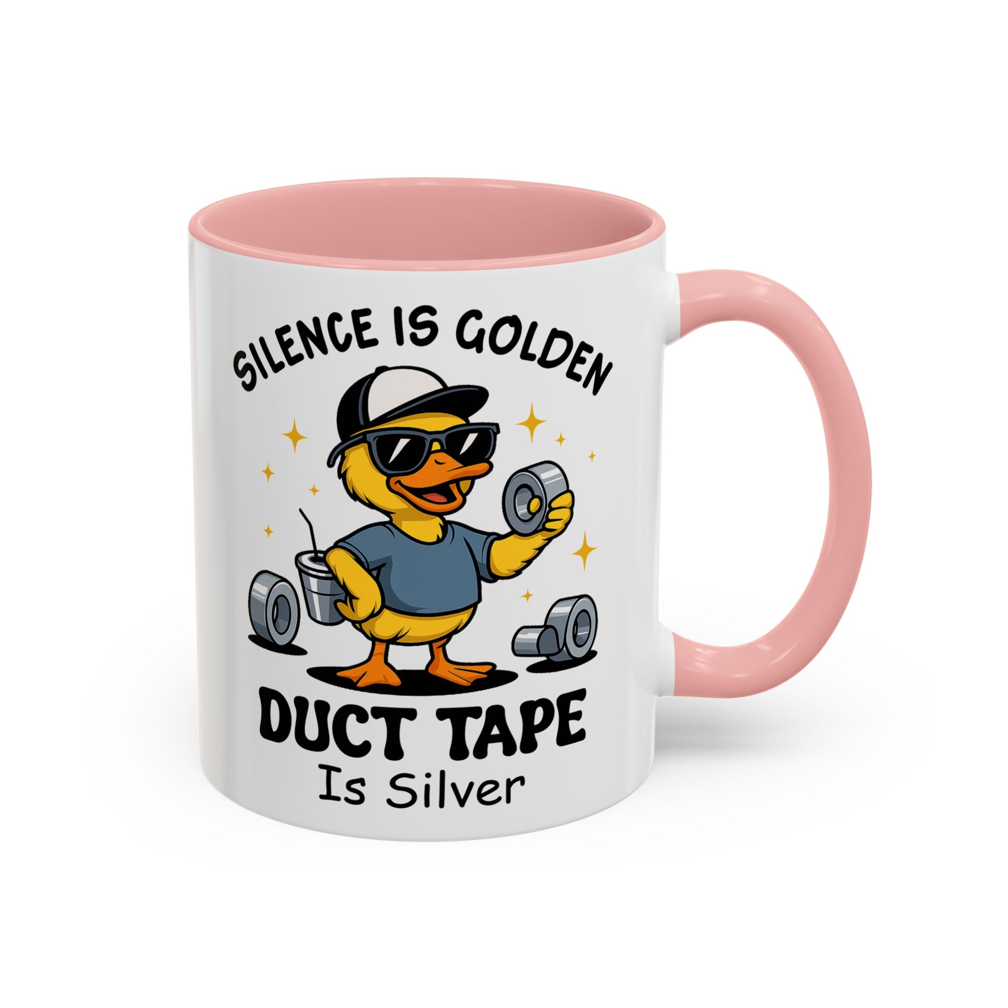 Silence Is Golden Duct Tape Is Silver Mug — Funny Duck Repair Coffee Mug (11/15 oz)