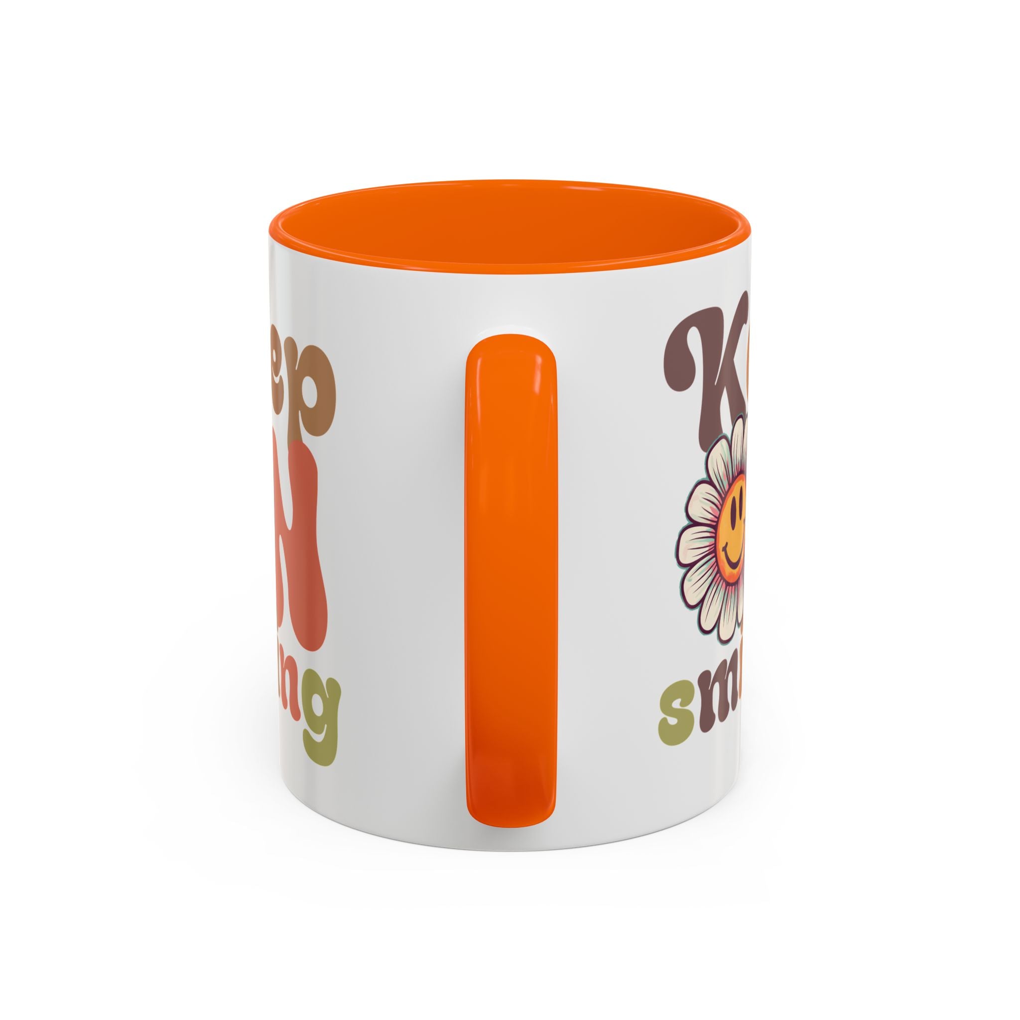 Keep Smiling Floral Coffee Mug - Cheerful 11 & 15oz Accent Mug for Daily Motivation