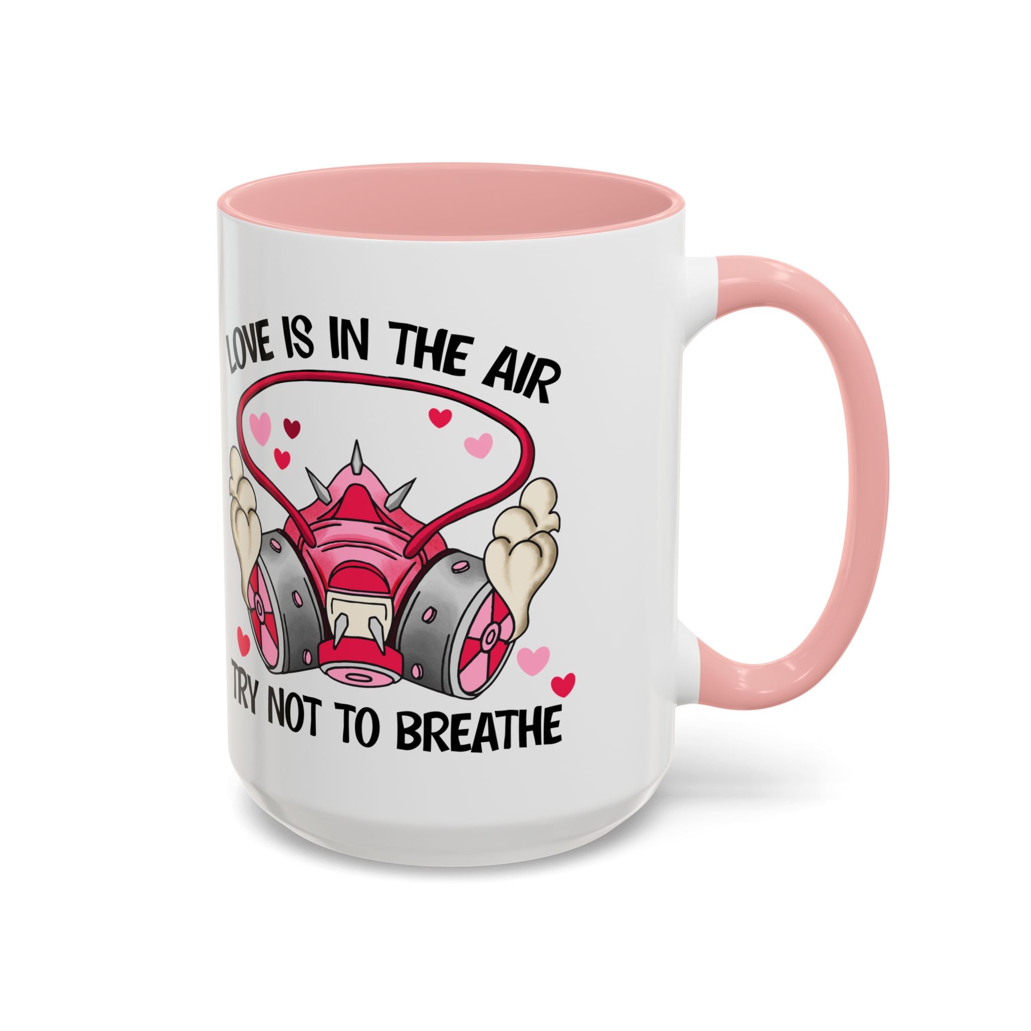 Love Is In The Air Gas Mask Coffee Mug — Funny anti Valentine Gift (11/15oz)