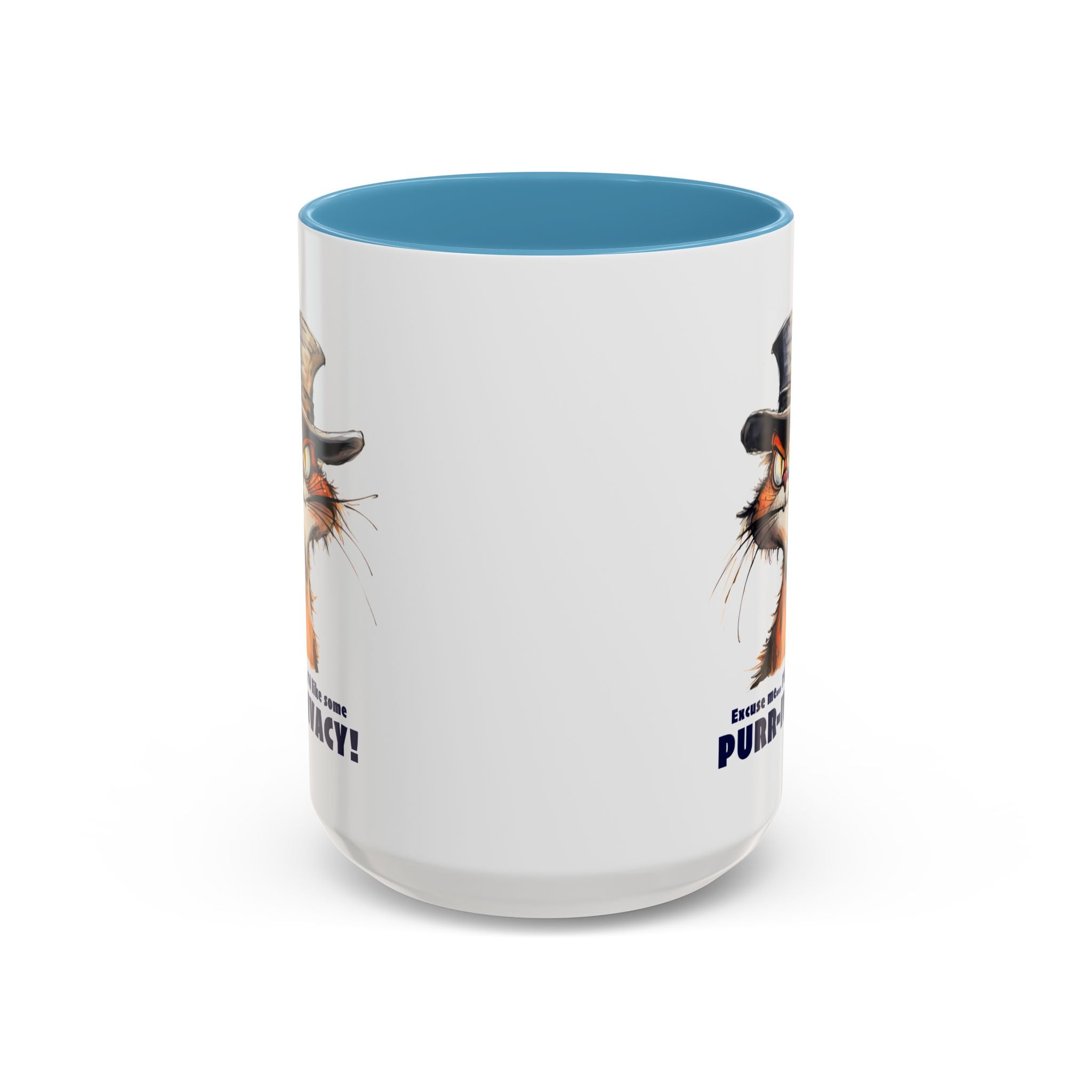 Funny Cat Coffee Mug - Purr-ivacy & Puppy Humor, Gifts for Cat Lovers, Home Office Accessories, Birthday, Pet Owner Mug