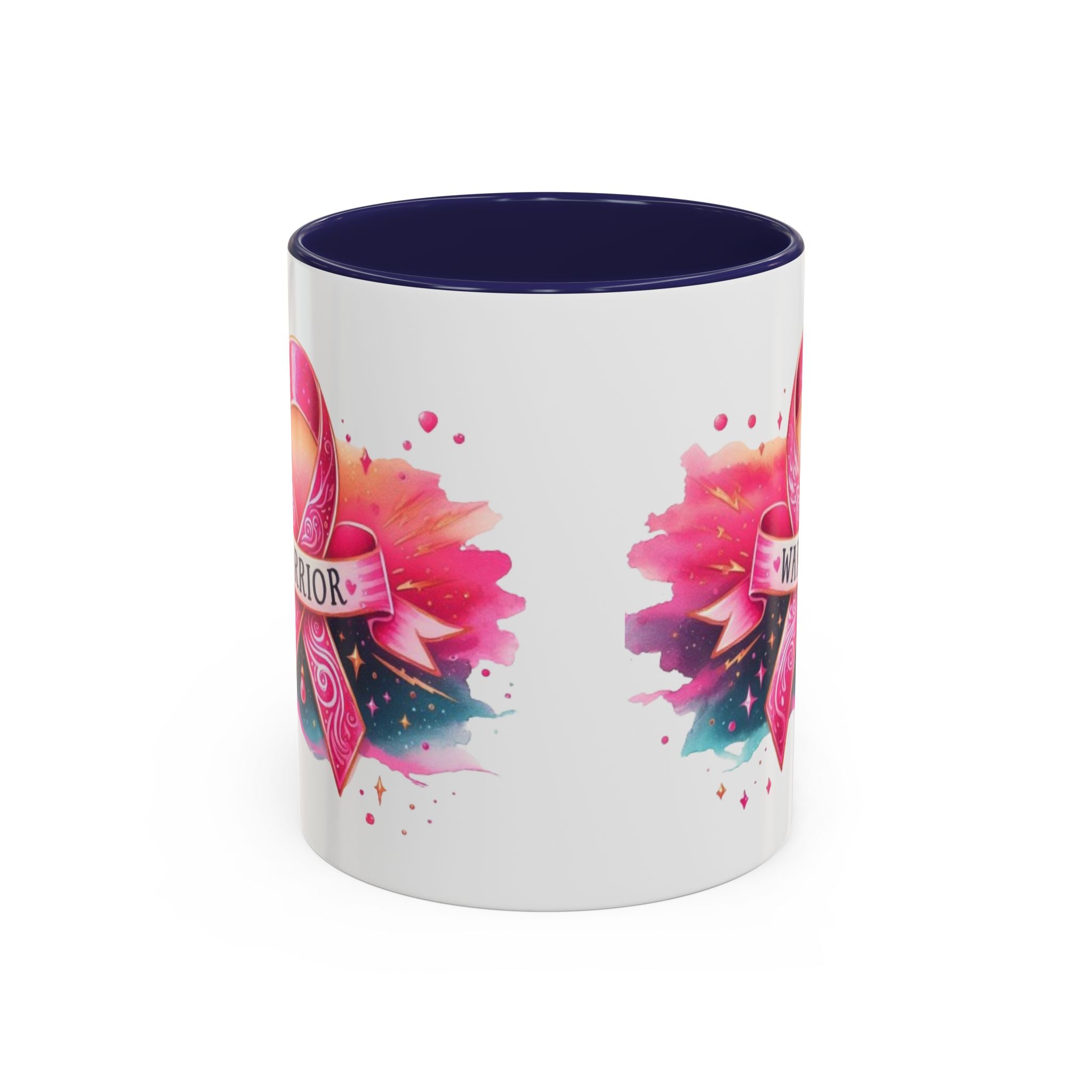 Pink Ribbon Warrior Coffee Mug, Support Breast Cancer Awareness Gift, Inspirational Mug, Cancer Survivor Merchandise, 11oz 15oz Mug