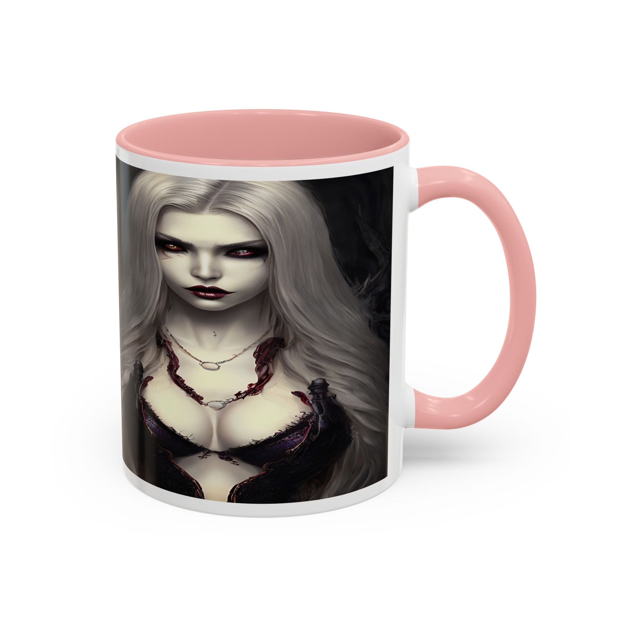 sexy busty woman vampire Gothic Fantasy Coffee Mug - 11oz & 15oz horror art
