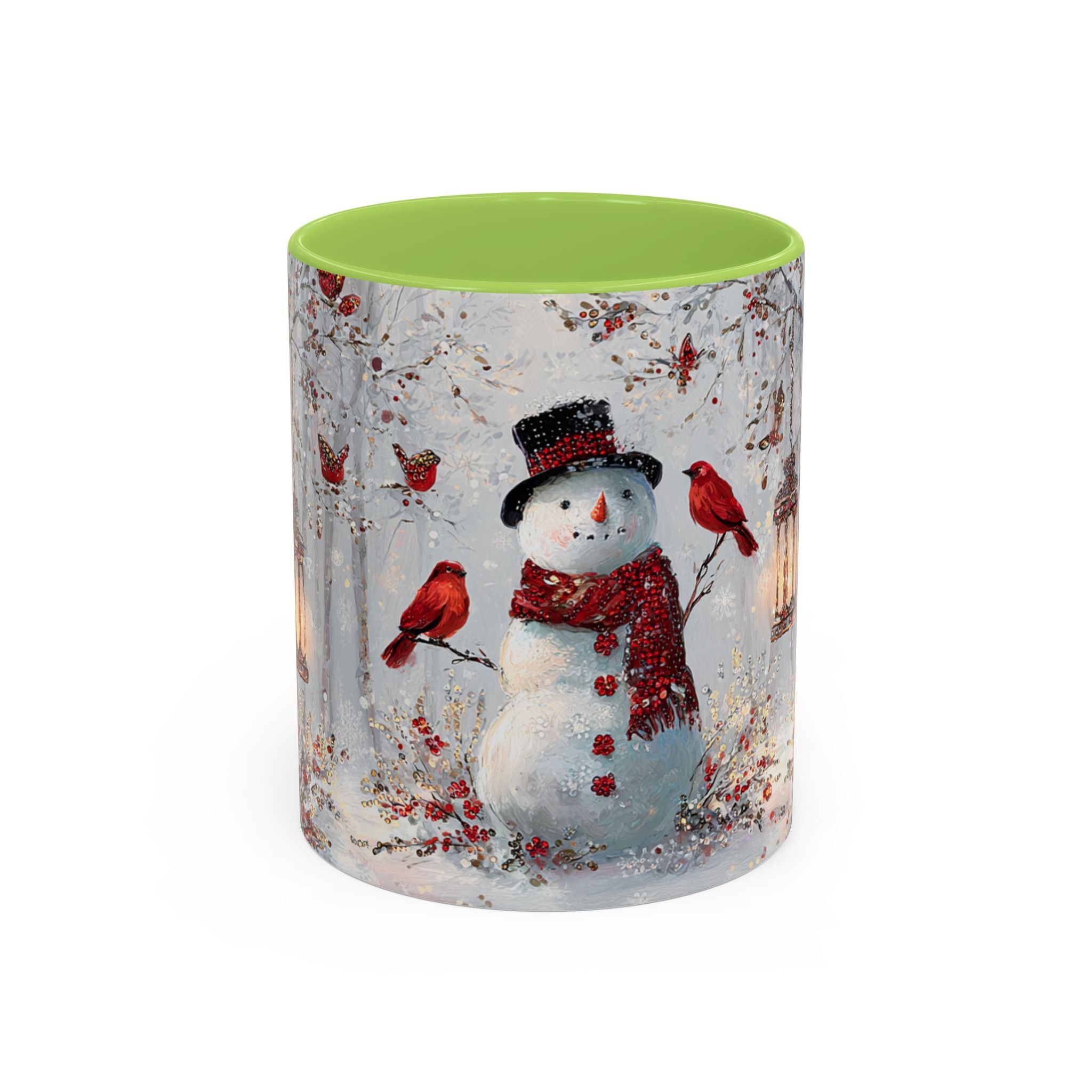 Winter Wonderland Coffee Mug - Snowman & Cardinals Design (11/15oz)