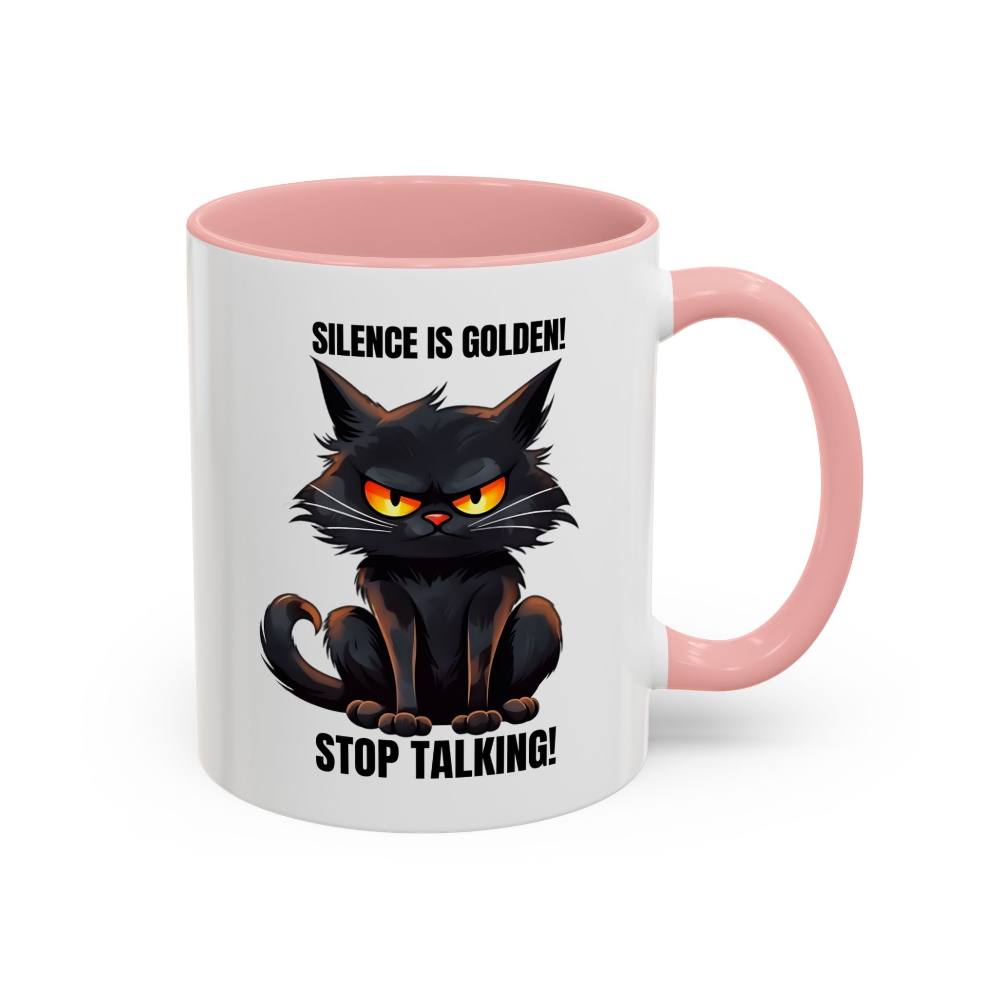 Funny Cat Mug | Silence Is Golden Coffee Cup | Gift for Cat Lovers | Humorous Kitchenware | Ceramic Teacup | Unique Animal Gifts