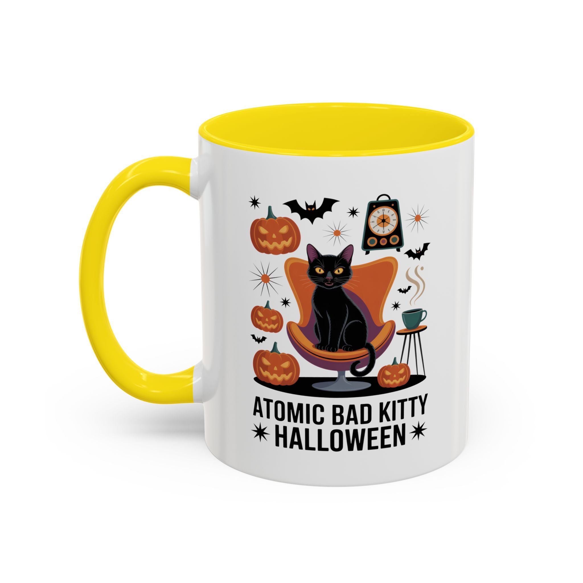 Halloween Themed Coffee Mug – Atomic Bad Kitty Design