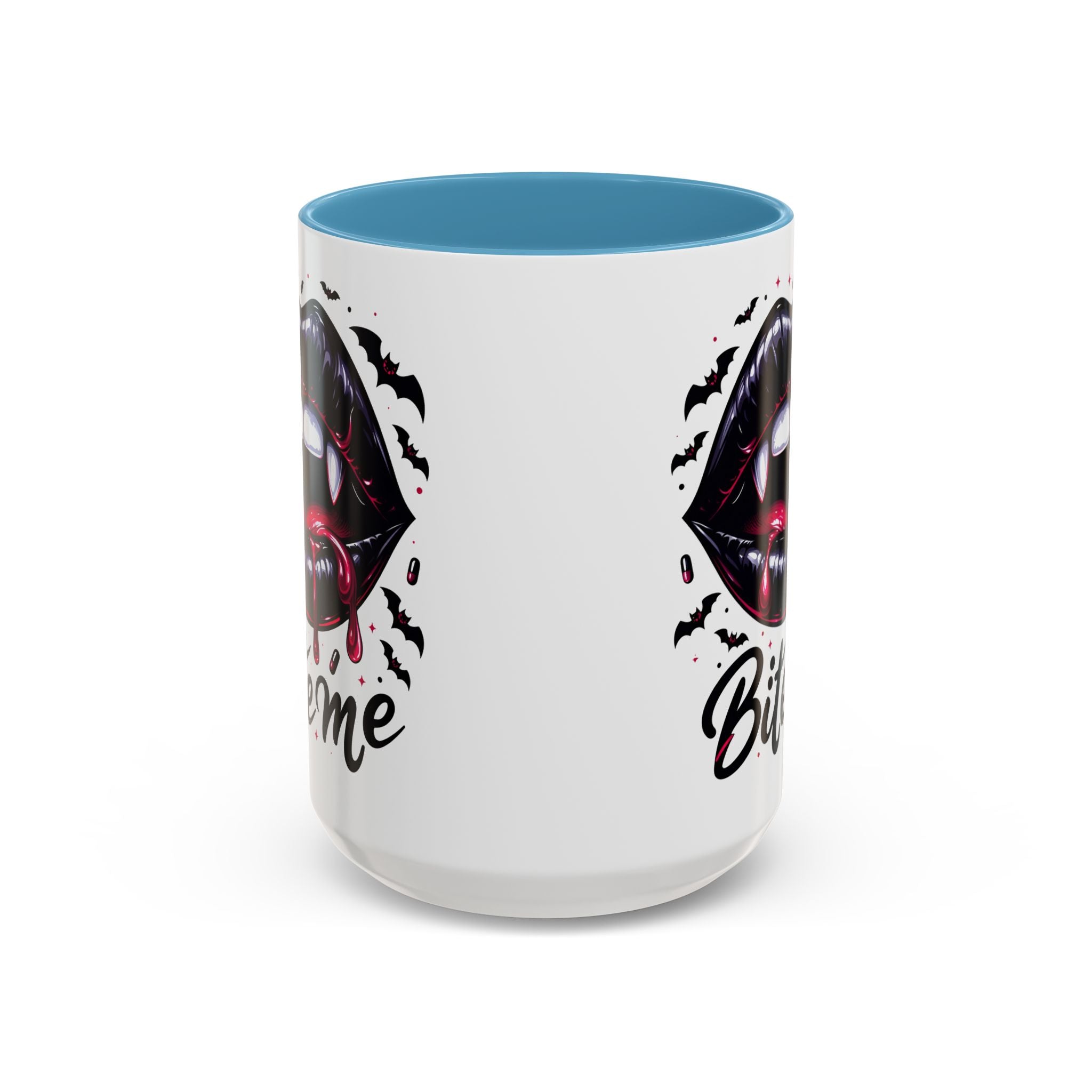 Vampire Themed Coffee Mug - "Bite Me"  halloween bats horror art cup