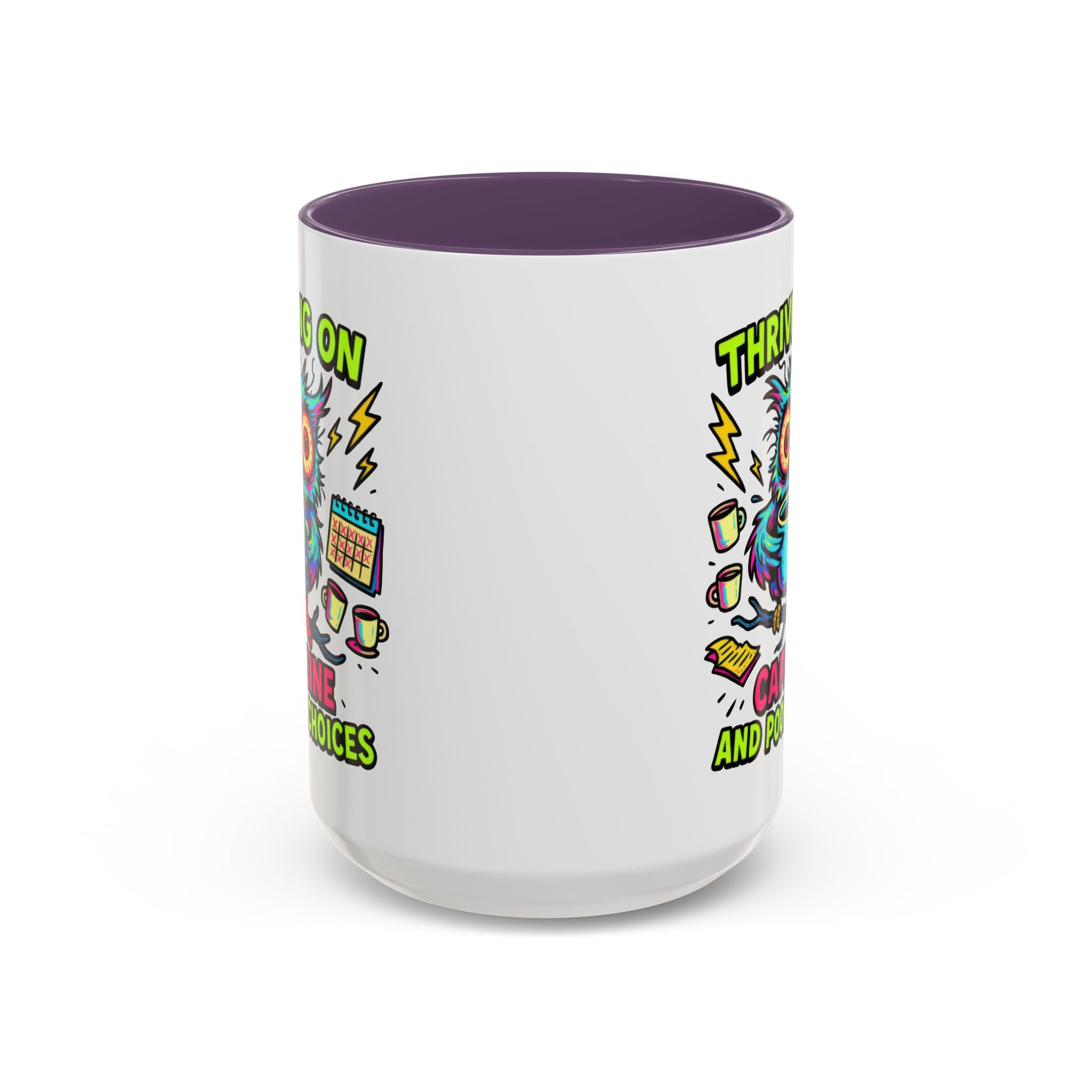 Thriving on Caffeine Mug | Funny Owl Coffee Cup | Gift for Coffee Lovers | Cute Kitchen Decor | Birthday, Holiday Gift