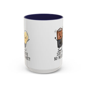 Stay Positive Accent Coffee Mug - 11oz & 15oz - Cute Light Bulb & Battery Design