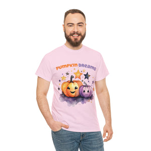 Halloween t shirt pumpkin dreams pastel colors gift for whole family fall fun stocking stuffer Unisex Heavy Cotton Tee