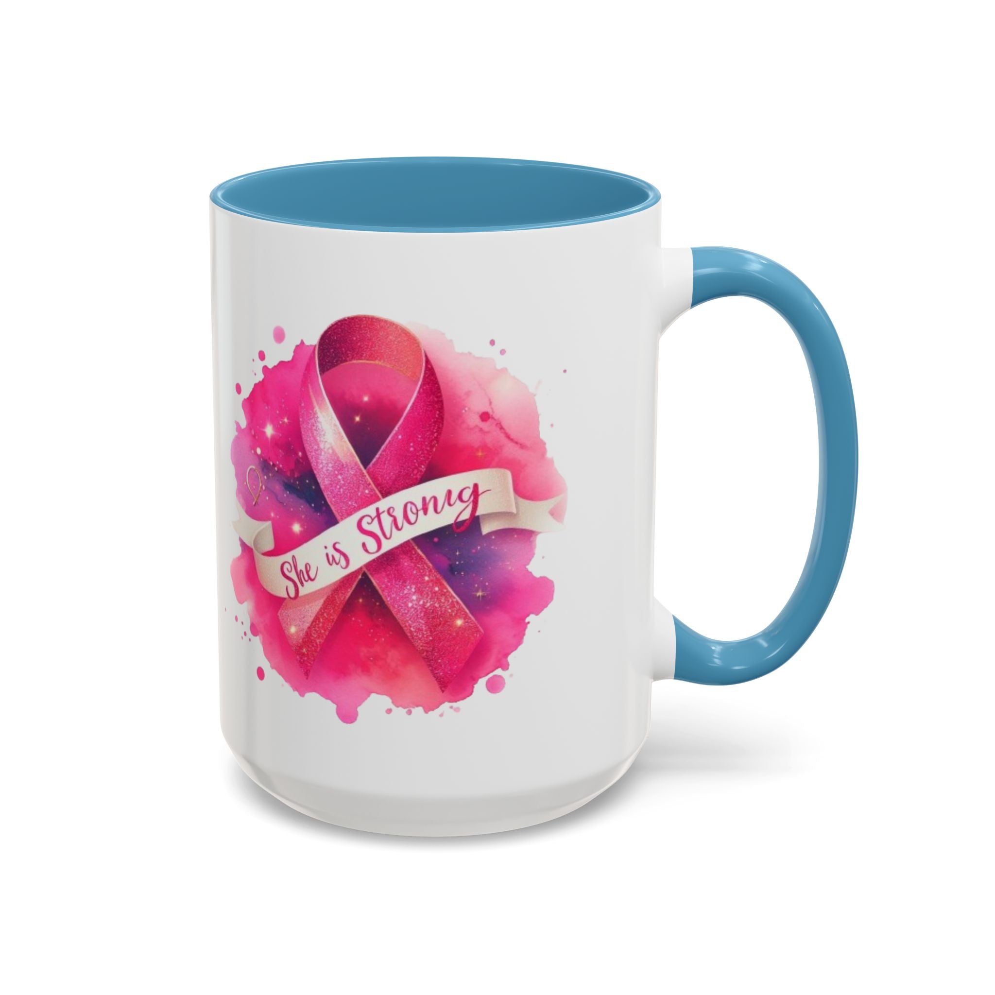 Empowering Pink Ribbon Coffee Mug | She is Strong | Gift for Cancer Awareness, Inspirational Drinkware, Office Mug, Motivational [...]
