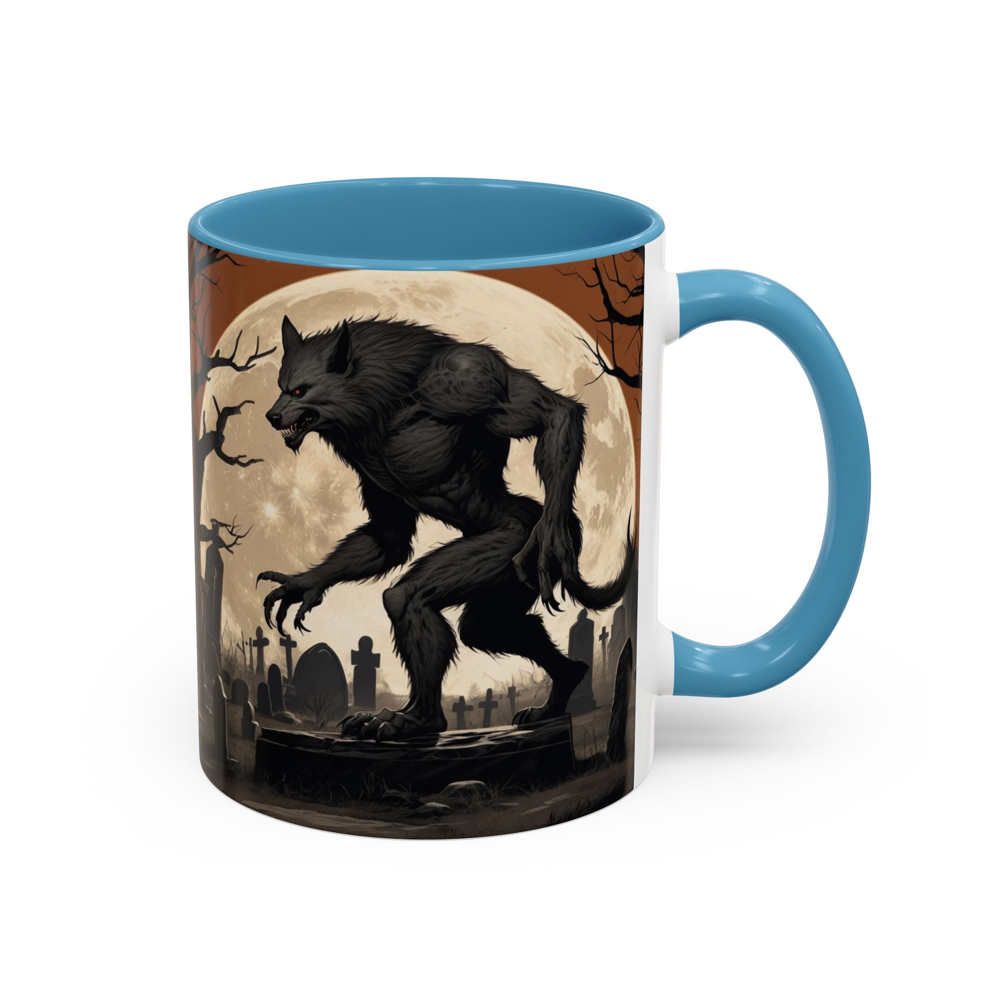 Werewolf Moon Coffee Mug — Gothic Graveyard Accent Mug fantasy horror