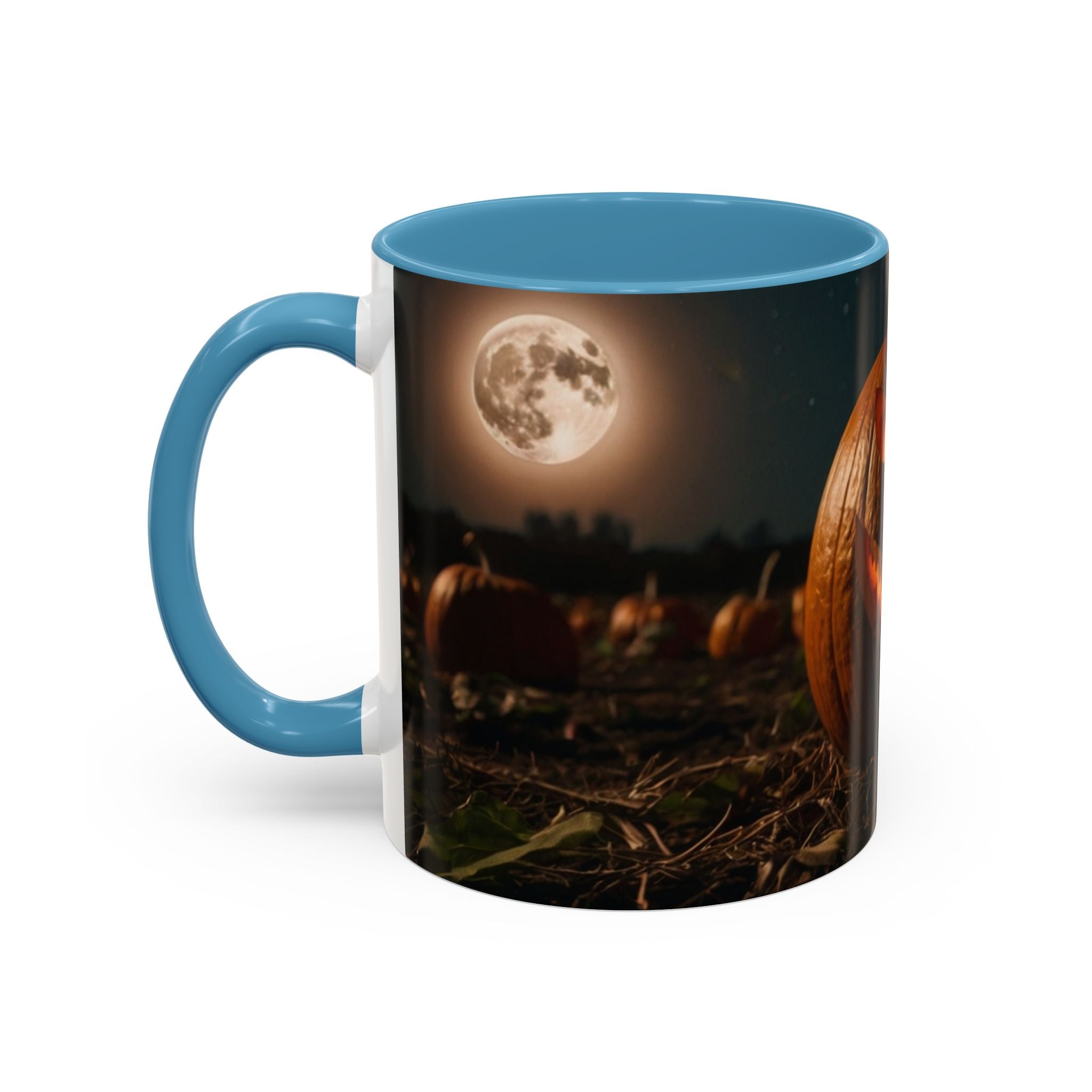 Halloween Pumpkin Accent Coffee Mug - Spooky Design for Fall Celebrations horror full moon