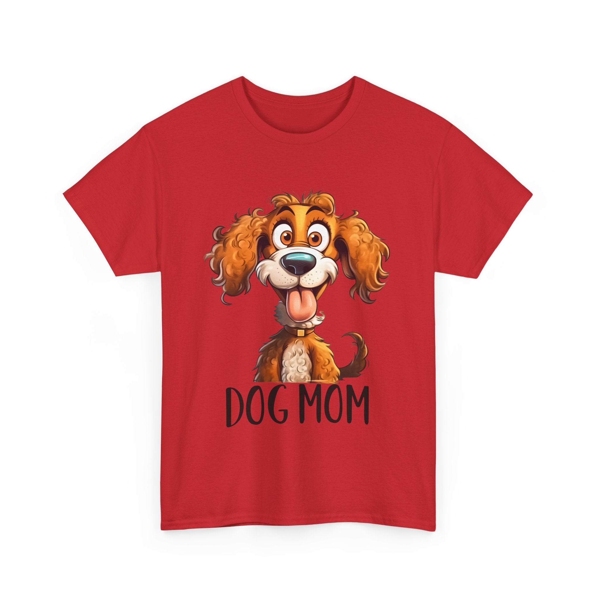 Dog Mom Unisex Heavy Cotton Tee, Pet Lover Shirt, Gift for Dog Lovers, Animal T-Shirt, Cute Dog Graphic Tee