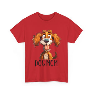 Dog Mom Unisex Heavy Cotton Tee, Pet Lover Shirt, Gift for Dog Lovers, Animal T-Shirt, Cute Dog Graphic Tee