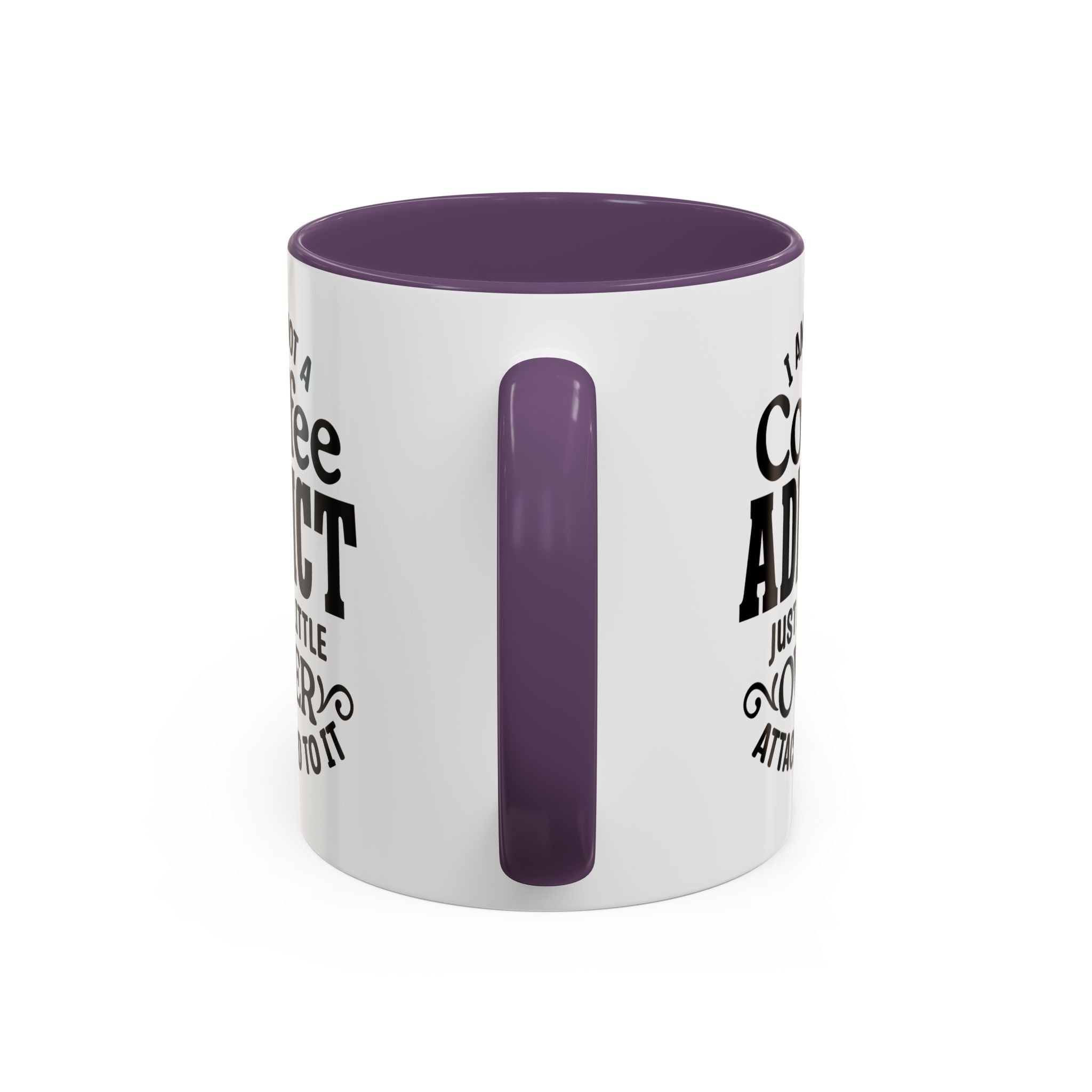 Coffee Addict Mug, Funny Coffee Lover Gift, Black Accent Mug, Warm Beverage Cup, Office Humor Drinkware