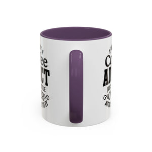 Coffee Addict Mug, Funny Coffee Lover Gift, Black Accent Mug, Warm Beverage Cup, Office Humor Drinkware