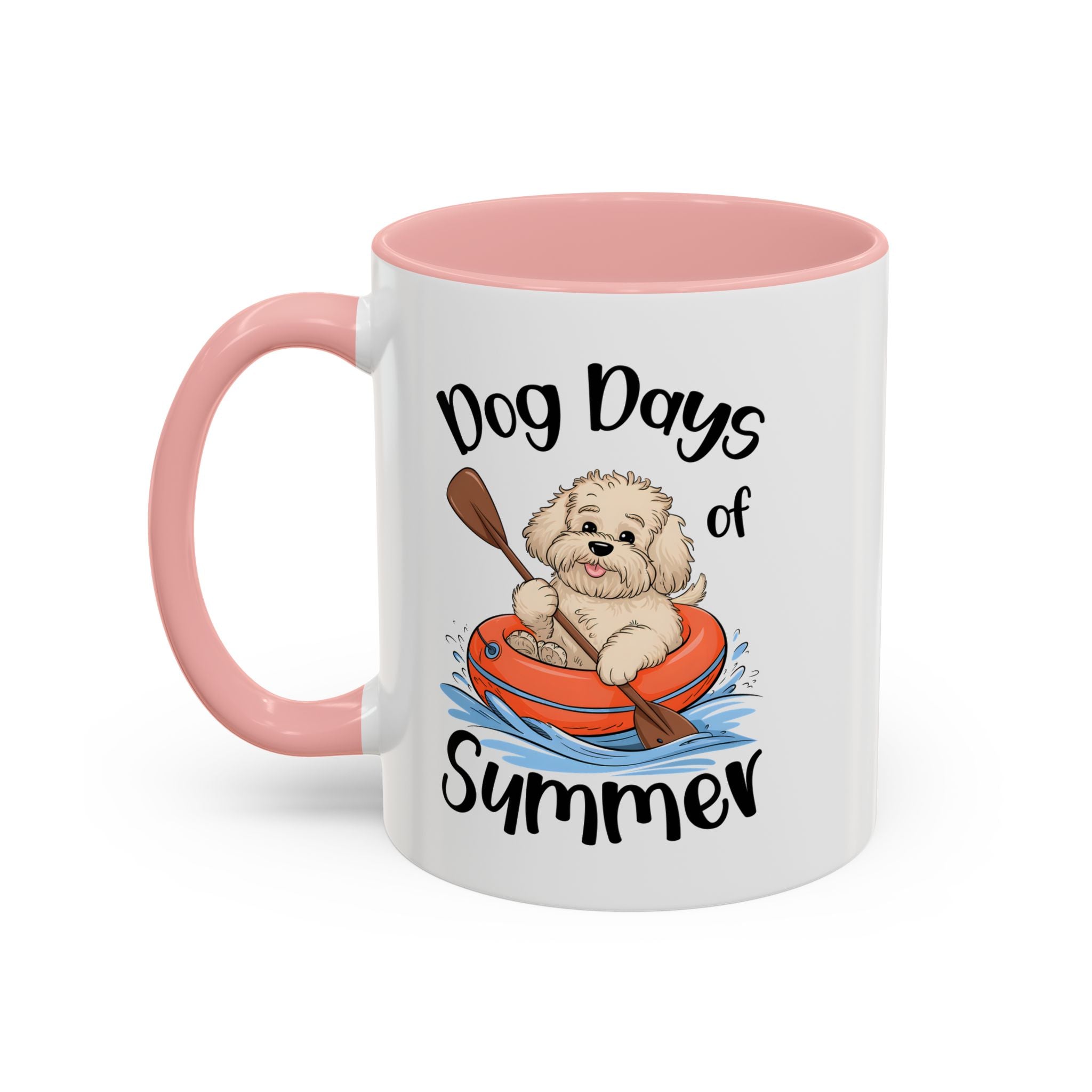 Dog Days of Summer Coffee Mug, Cute Dog Mug, Pet Lover Gift, Summer Vibes, Beach Decor, Fun Pet Cup, Canoeing Dog Design