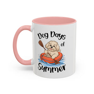 Dog Days of Summer Coffee Mug, Cute Dog Mug, Pet Lover Gift, Summer Vibes, Beach Decor, Fun Pet Cup, Canoeing Dog Design