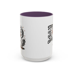 Quirky Coffee Mug with Owl Design | Gift for Coffee Lovers, Unique Office Mug, Fun Morning Coffee Cup, Bird-Themed Mug, Early Bird Gift
