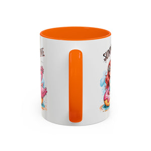 Summer Time Accent Coffee Mug - 11oz & 15oz funny cute girl floating