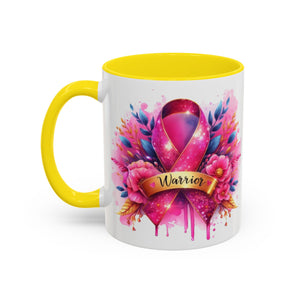 Inspirational Warrior Coffee Mug - Floral Design, Encouragement Gift, Cancer Awareness, Motivational Cup, Supportive Drinkware