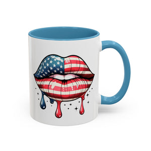 Patriotic Lip Print Coffee Mug – 11oz & 15oz