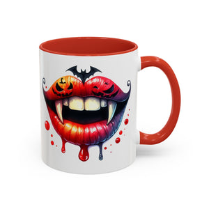 Halloween Vampire Coffee Mug, Spooky Drinkware, Goth Kitchen Decor, Pumpkin Mug, Horror Lover Gift