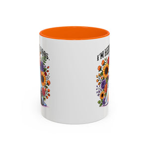 Spooky Floral Coffee Mug - I'm Here for Boos, Halloween Gift, Autumn Decor, Cute Ghost Mug, Cat Lover Drinkware