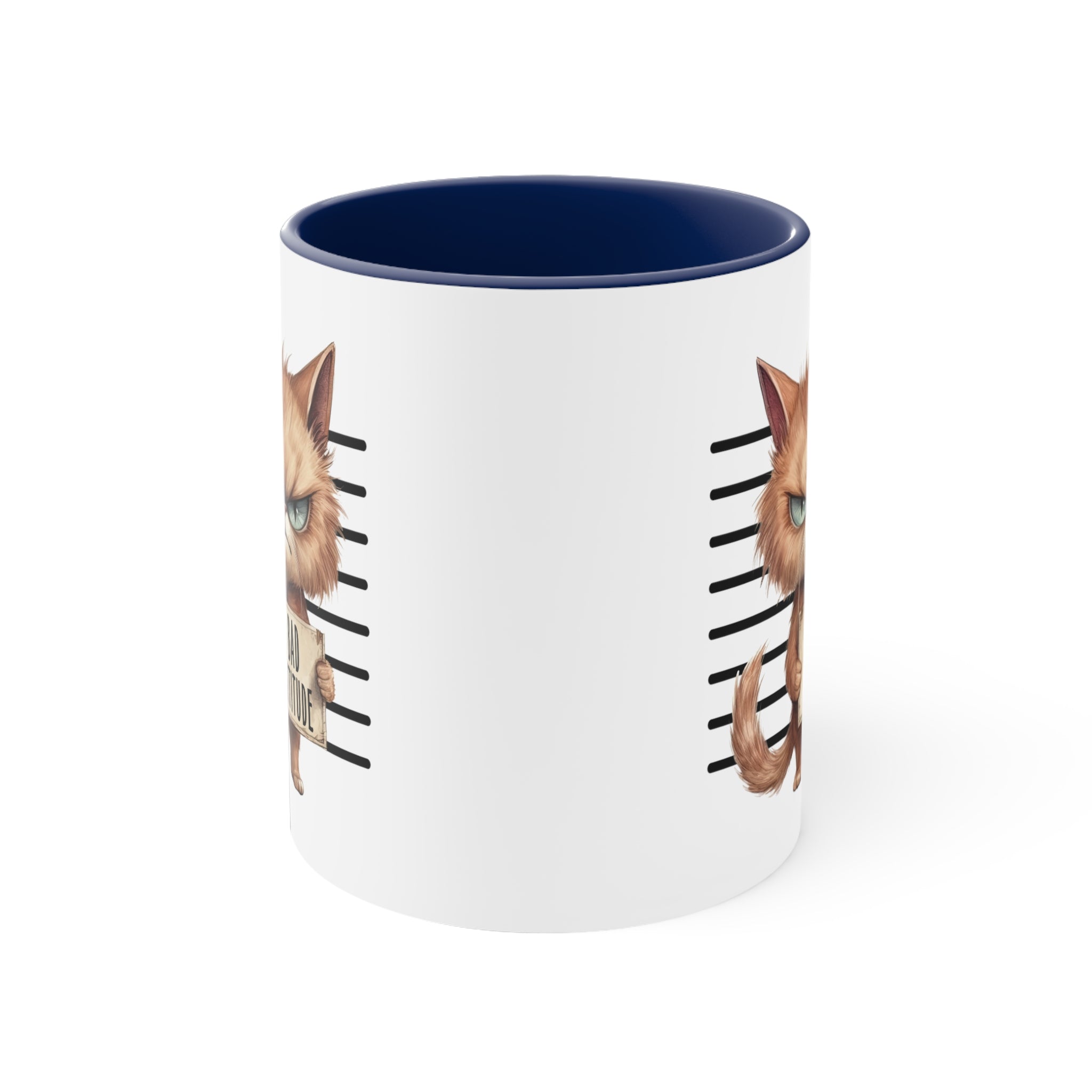 Funny cat bad attitude Accent Coffee Mug, 11oz animal lover gift