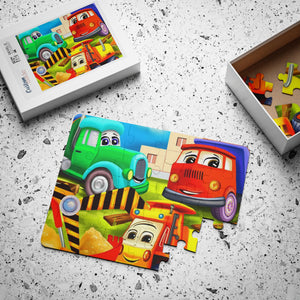 Kids' Construction Vehicles Puzzle - Fun Learning Toy for Preschoolers, Educational Games, Gift for Birthday, Travel Activities