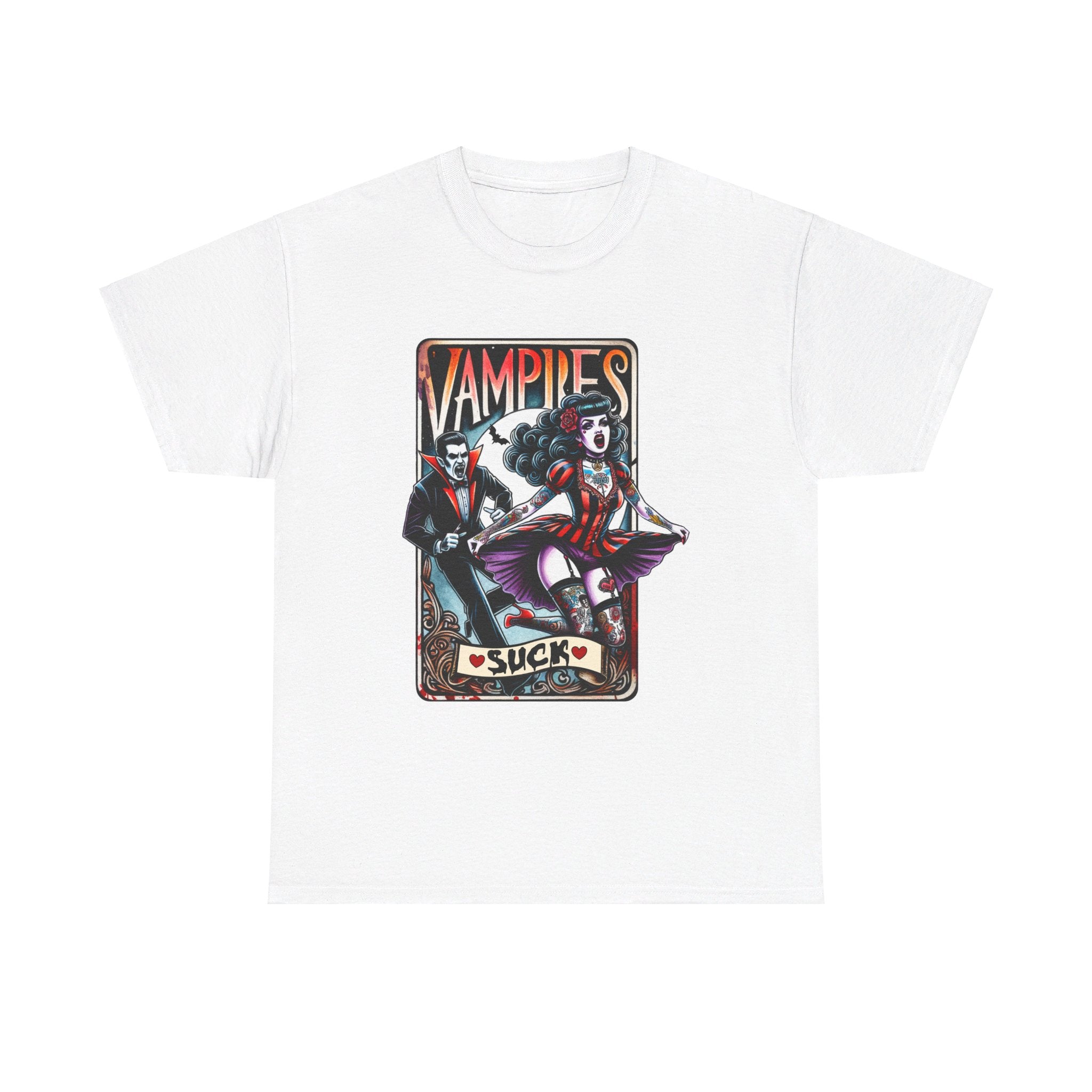 vampires suck horror art Unisex Heavy Cotton Tee men women