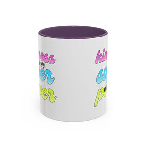 Kindness Superpower Coffee Mug, Inspirational Gift for Friends, Motivational Work Mug, Cute Drinkware for All Occasions, Unique