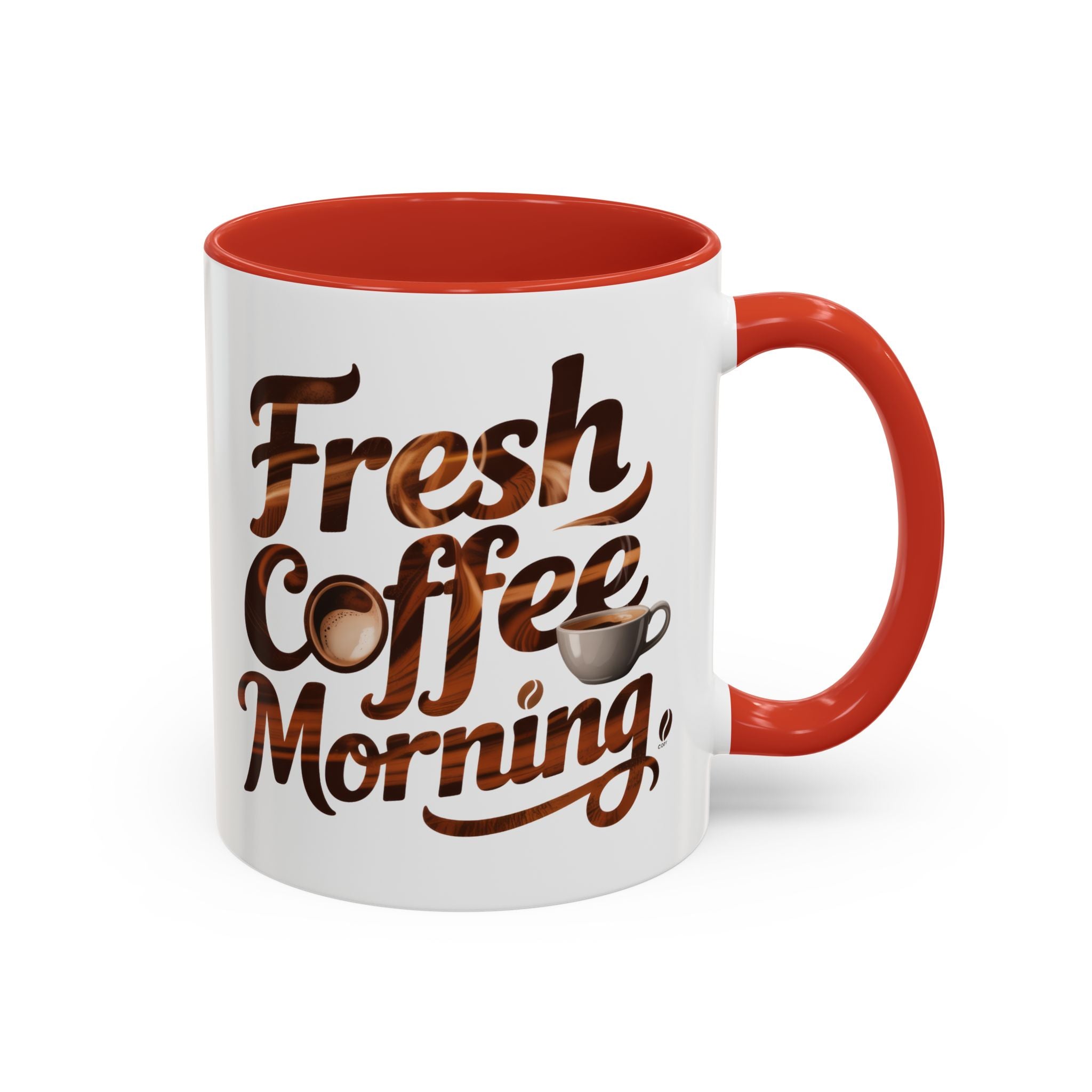 Morning Coffee Accent Mug - 'Fresh Coffee Morning' Design cup