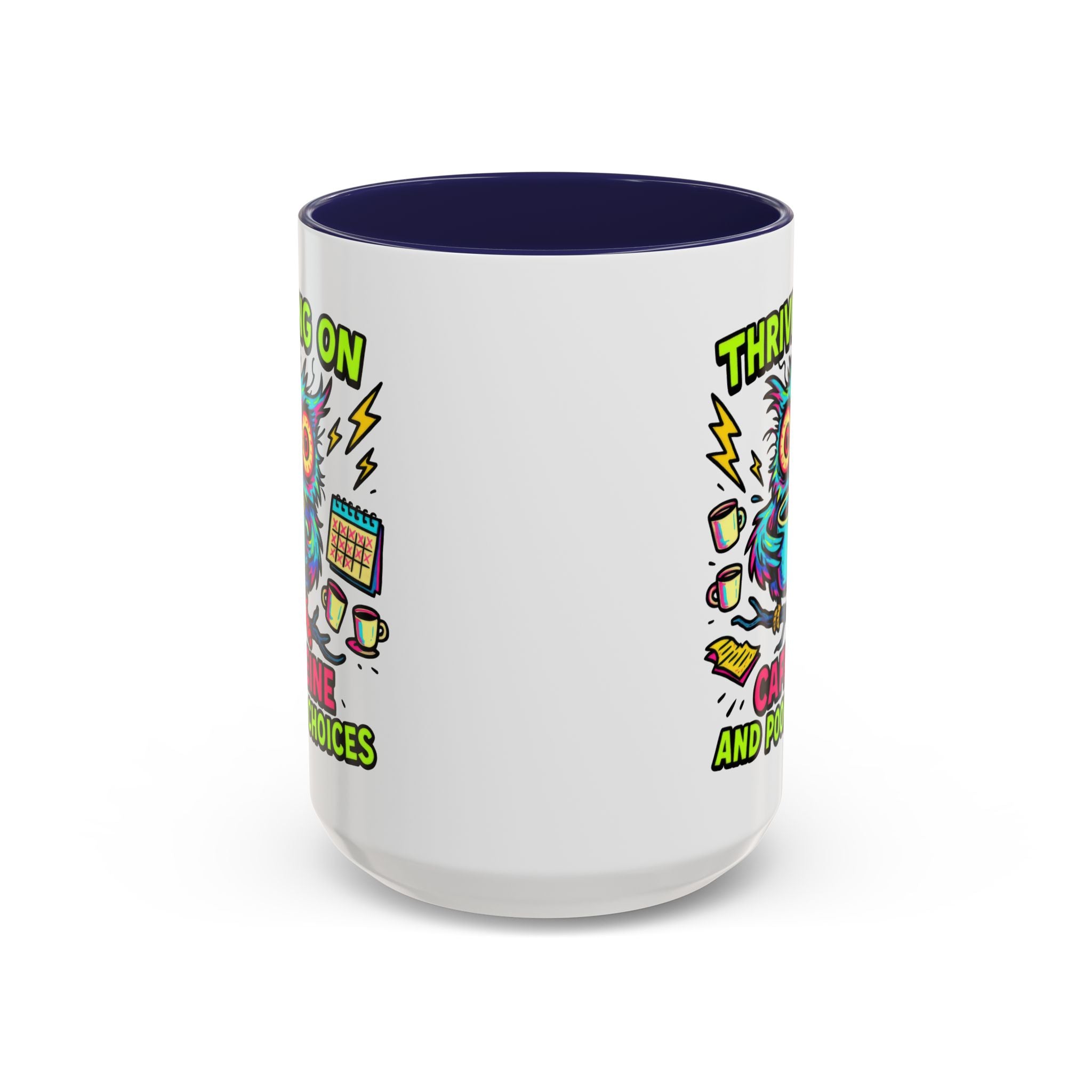 Thriving on Caffeine Mug | Funny Owl Coffee Cup | Gift for Coffee Lovers | Cute Kitchen Decor | Birthday, Holiday Gift