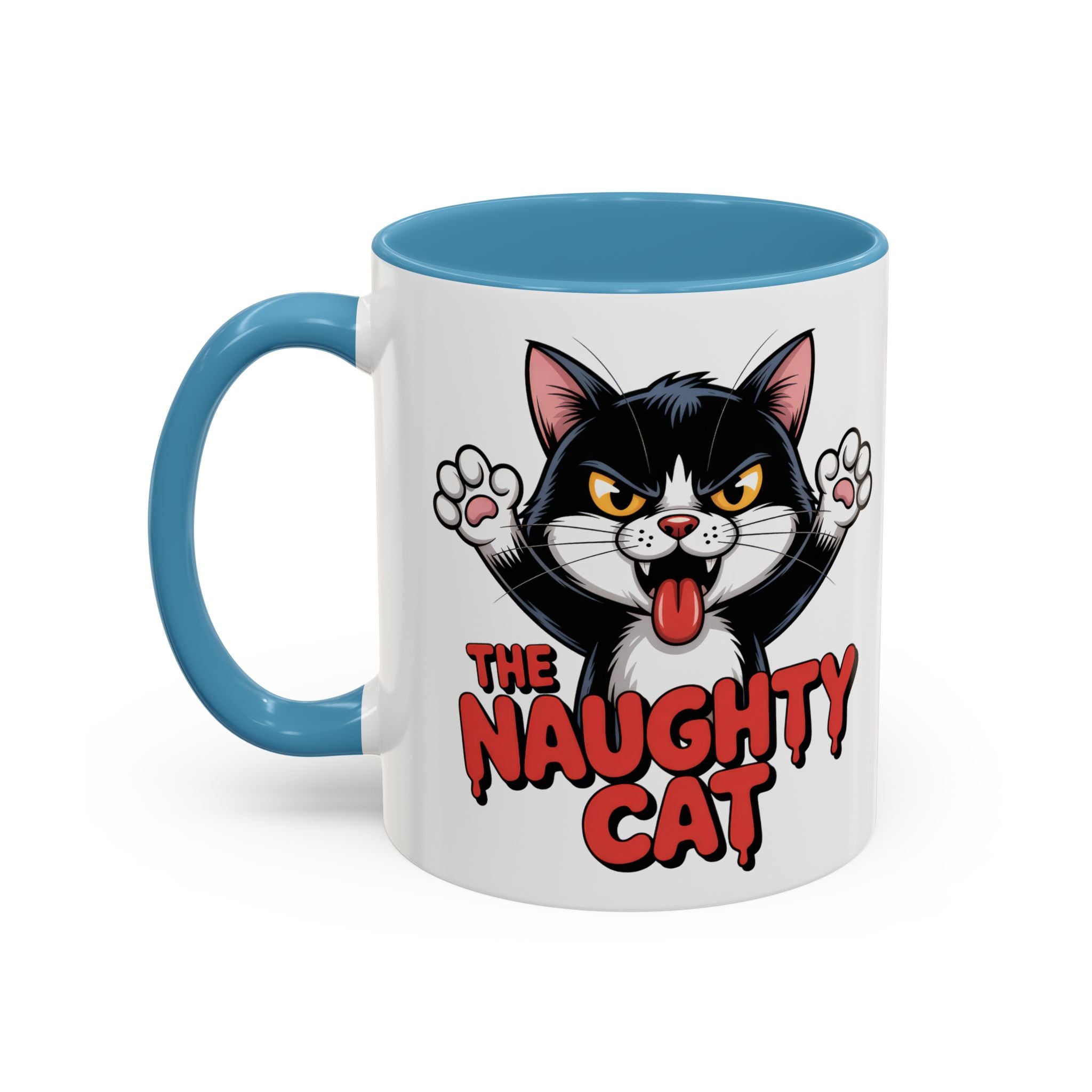 The Naughty Cat Accent Coffee Mug — Funny Cat Lover Gift (11/15oz)
