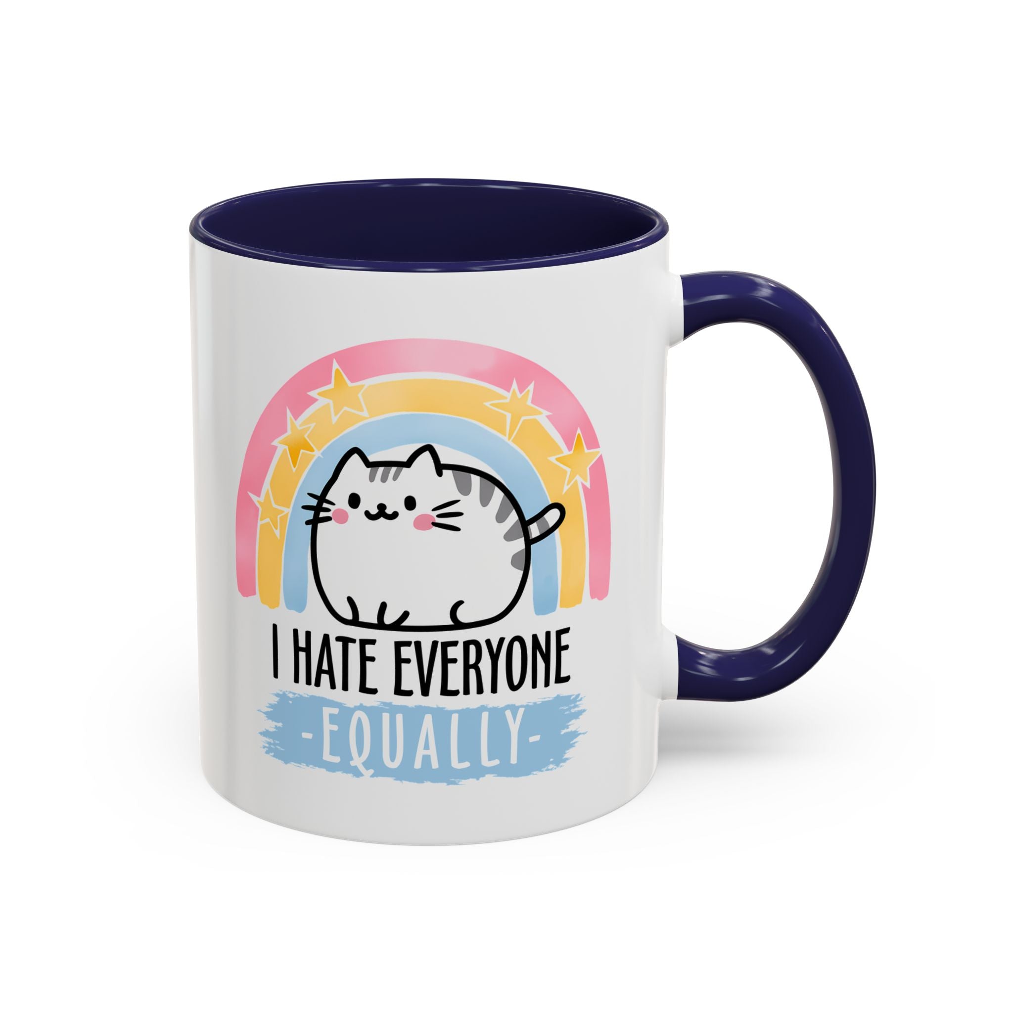 Funny Cat Coffee Mug – I Hate Everyone Equally