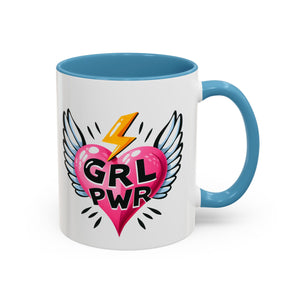 Empowering Heart Coffee Mug | Inspirational Gift for Women, GRL PWR Mug, Cute Kitchen Decor, Unique Friendship Gift, Motivational Coffee Cup