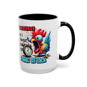 Funny Panic Attack Coffee Mug, Quirky Rooster Mug for Stress Relief, Gift for Teachers, Office Humor, Coworker Gift, Fun Coffee Cup