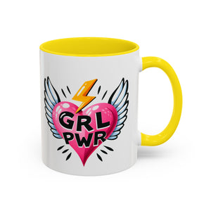 Empowering Heart Coffee Mug | Inspirational Gift for Women, GRL PWR Mug, Cute Kitchen Decor, Unique Friendship Gift, Motivational Coffee Cup