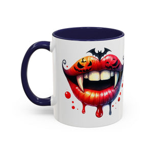 Halloween Vampire Coffee Mug, Spooky Drinkware, Goth Kitchen Decor, Pumpkin Mug, Horror Lover Gift
