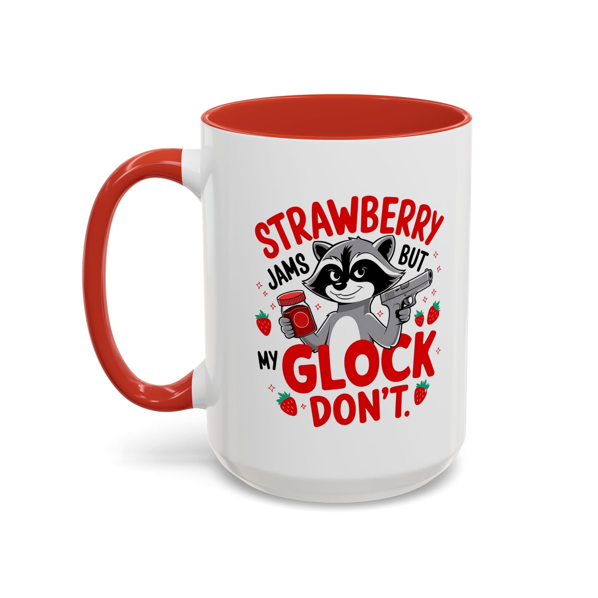 funny raccoon with gun attitude glock